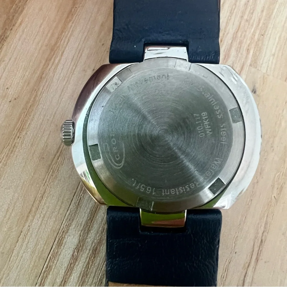 Cross Ladies Stainless Case blue leather Swiss dress Watch NEW BATTERY